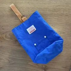 青色 シューズバッグ 布製