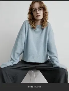 ミックスショート丈プルオーバーニット