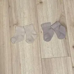 【送料無料】西松屋ベビー靴下2足セット＊ベージュ ＊グレー＊編み柄入り