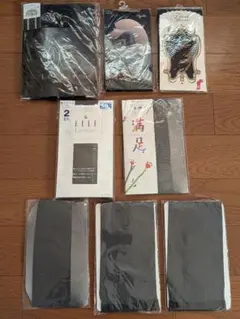 パンスト、網タイツ、タイツ　ブラック/チャコールグレー　9足セット