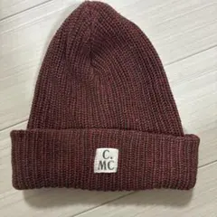 C.MC ニット帽 ビーニー ワインレッド系