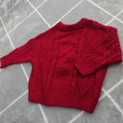BREEZE 赤 ケーブルニット セーター サイズ90