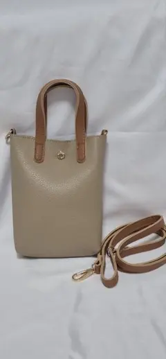 2way ミニショルダーバッグ ベージュ ブラウン 新品