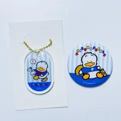 あひるのペックル　アクリルキーホルダー＆缶バッジセット　サンリオ　100均