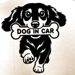 犬　ダックスフンド　オーダーステッカー　ドッグインカー　おもしろステッカー　ロゴ