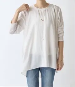 新品未使用タグ付き　ビアズリー　トロミジャージービッグTee 白 Amazon | [BEARDSLEY] [ビアズリー] トロミジャージービッグTee