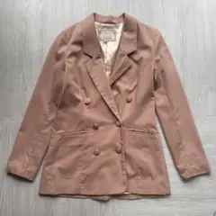 しまむら ダブルブレスト テーラードジャケット ピンク きれいめ M 春アウター