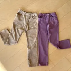 ELFINDOLL CLASSIC コールテンパンツ パープル 130裏起毛