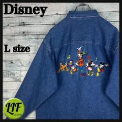 ディズニー 90s キャラクター刺繍 ミッキー キャラ集結デニムシャツ 5788