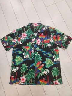 Schott Bros. アロハシャツ フラミンゴ柄 ブラック L - メルカリ