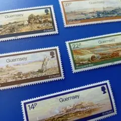 6563 外国切手 ガーンジー島 Guernsey 1985年風景画 5種セット