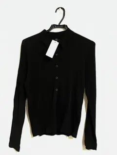 UNIQLOメリノブレンドリブポロカーディガンXLブラックユニクロ