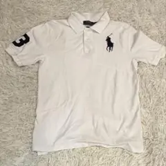 Y2K ラルフローレン ポロシャツ 白 ビッグポニー 平成ギャル