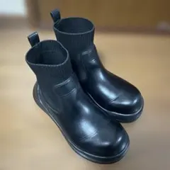 Racbaki ラクバキ リブニットスニーカーブーツ ブラック/ホワイト L