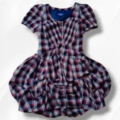 バーバリーブルーレーベル　シャツワンピース　フリル　バルーン　チェック