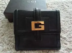 GUCCI グッチ 二つ折り財布 ブラック ゴールド金具のサムネイル