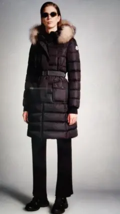 年始セール　リアルファーMONCLER レディースコートロングダウン