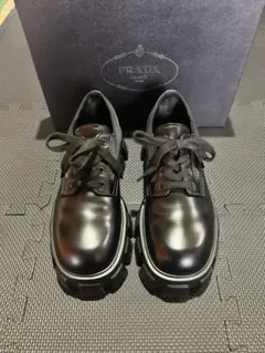 PRADA MONOLITH RE-NYLON LACE UP SHOES 6