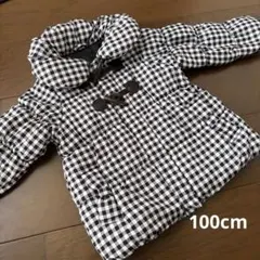 中綿コート ダッフルコート ギンガムチェック 100cm モノトーン