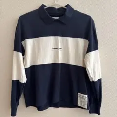 ZARA 長袖ポロシャツ ネイビー×ホワイト　キッズのサムネイル