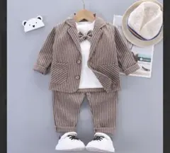 1384フォーマル 男の子 90 セットアップ　入園式　結婚式スーツ 蝶ネクタイ