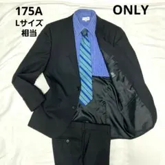 値下げONLY セットアップスーツ　ブラック　シャドーストライプ