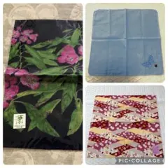 新品　和柄　ハンカチ　3枚セット　ブルーミング中西　ちちぶ工房　ふぁじーちーふ