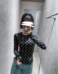 Marine Serre マリーンセル 長袖 Tシャツ ブラック Sサイズ- - メルカリ