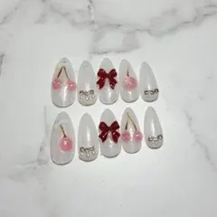 現品　ネイル　韓国 量産型 スナ系 地雷系 ワンホン さくらんぼ