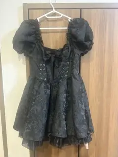 黒 コスプレ ドレス ワンピース フリル レース