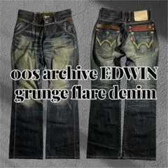 00s archive EDWIN grunge flare denim