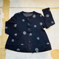 CRESCENT ネイビー 水玉模様 カーディガン Mサイズ