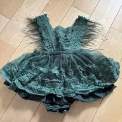 （美品）ダークグリーン フォーマルドレス ワンピース♬