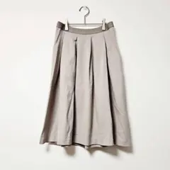 美品✨【UNIQLO】ユニクロ ひざ丈 コットンツイルフレアスカート (S)