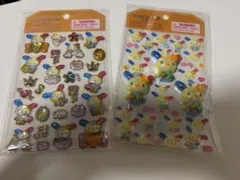 サンリオ ぷっくりシール 2種セット　金箔　オーロラ　シル活　ウサハナ　立体のサムネイル