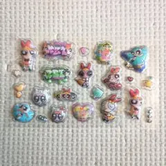 パワーパフガールズ　ボンボンドロップシール　おすそ分け　パワパフ　平成　ぷっくり