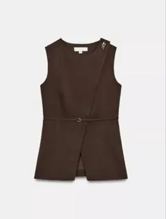 タグ付き新品☆ZARAのベルト付きダブルブレストベスト☆XSサイズ