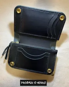 こうせい様専用】ショートトラッカーウォレット茶芯ブラック【お札を