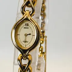 SEIKO エクセリーヌ 1F20-5000 稼働品 金色 レディース ダイヤ