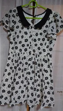 INGNI 花柄 ドット ワンピース モノトーン