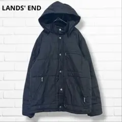 LANDS' END✨ナイロンジャケット　ジャンパー　フード付き　ブラック　Ｍ