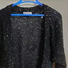 H&M ボレロ　黒カーディガン　スパンコール刺繍　スパンコール付カーデ
