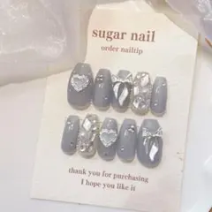 ネイルチップ ワンホンネイル 埋め尽くしネイル 韓国ネイル リボンネイル