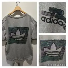 adidas ヴィンテージ ビッグ トレフォイル ロゴ 両面プリント USA製