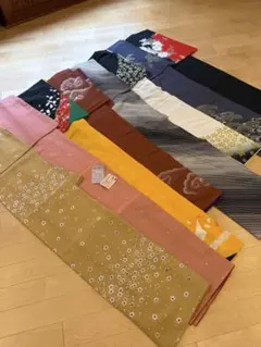 花柄デザインの小紋着物セット　洗える着物8枚セット