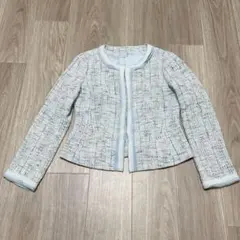 レリアン ノーカラー ジャケット 可愛い 日本製 9 水色 灰 セレモニー