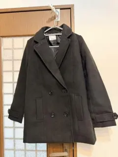 EGOIST ブラック ダブルブレストピーコート