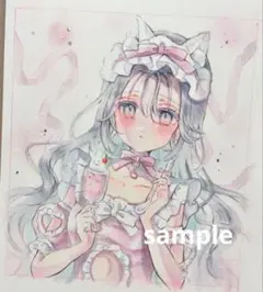 【原画】小色紙『ほどける時間…』※加筆