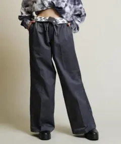 Dickies ムラサキスポーツ別注 ウエストロゴ ワイドストレッチパンツ