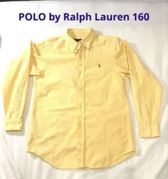 ポロラルフローレン 160 ボタンダウン 長袖 シャツ イエロー 黄色 刺繍
